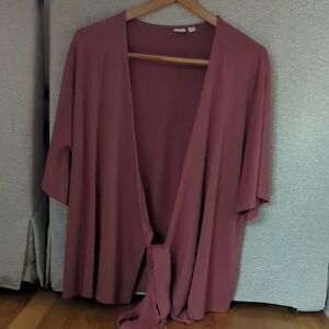 Gap Maternity Breastfeeding Short Sleeve Wrap Top Dusty Rose Pink Mother